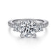 Gabriel & Co. ER15002R8W83JJ 18K White Gold Round 3 Stone Diamond Engagement Ring