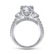Gabriel & Co. ER15002R8W83JJ 18K White Gold Round 3 Stone Diamond Engagement Ring