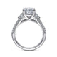 Gabriel & Co. ER15008O8W44JJ 14K White Gold Oval Three Stone Diamond Engagement Ring