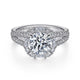 Gabriel & Co. ER15030R6W44JJ 14K White Gold Cushion Halo Round Diamond Engagement Ring