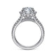 Gabriel & Co. ER15030R6W44JJ 14K White Gold Cushion Halo Round Diamond Engagement Ring