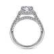 Gabriel & Co. ER15221R6W44JJ 14K White Gold Round Halo Diamond Engagement Ring