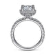 Gabriel & Co. ER15228R8W44JJ 14K White Gold Hidden Halo Round Diamond Engagement Ring