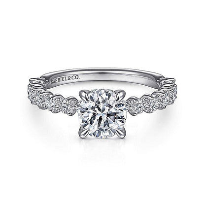 Gabriel & Co. ER15277R4W44JJ 14K White Gold Round Diamond Engagement Ring