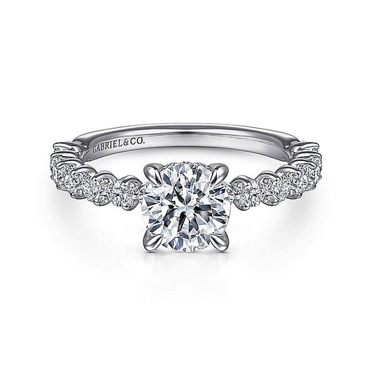 Gabriel & Co. ER15277R4W44JJ 14K White Gold Round Diamond Engagement Ring