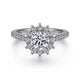 Gabriel & Co. ER15590R4W44JJ 14K White Gold Fancy Halo Round Diamond Engagement Ring