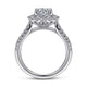 Gabriel & Co. ER15590R4W44JJ 14K White Gold Fancy Halo Round Diamond Engagement Ring