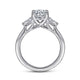 14K White Gold Round Three Stone Diamond Channel Set Engagement Ring