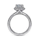 Gabriel & Co. ER15598Q4W44JJ 14K White Gold Round Halo Diamond Engagement Ring