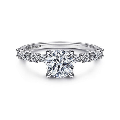 Gabriel & Co. ER15607R4W44JJ 14K White Gold Round Diamond Engagement Ring