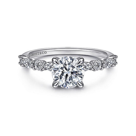 Gabriel & Co. ER15607R4W44JJ 14K White Gold Round Diamond Engagement Ring