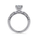 Gabriel & Co. ER15624R4W44JJ 14K White Gold Baguette and Round Diamond Engagement Ring