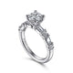 Gabriel & Co. ER15624R4W44JJ 14K White Gold Baguette and Round Diamond Engagement Ring