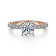 Gabriel & Co. ER15681R4T44JJ 14K White-Rose Gold Diamond Engagement Ring