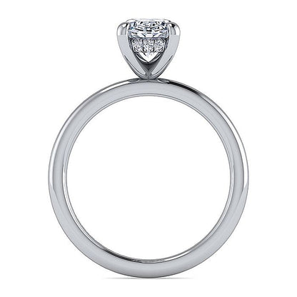 Gabriel & Co. ER15972O6W44JJ 14K White Gold Hidden Halo Oval Diamond Engagement Ring