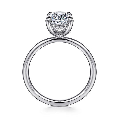 Gabriel & Co. ER15972O8W44JJ 14K White Gold Hidden Halo Oval Diamond Engagement Ring