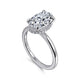Gabriel & Co. ER16061O8W44JJ 14K White Gold Hidden Halo Oval Diamond Engagement Ring