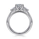 Gabriel & Co. ER16121R4W43JJ 14K White Gold Round Three Stone Diamond Engagement Ring