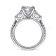 Gabriel & Co. ER16122R6W44JJ 14K White Gold Round Three Stone Diamond Engagement Ring