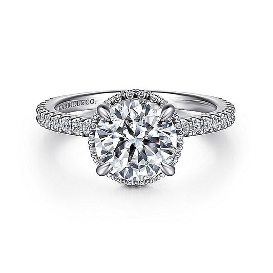 Gabriel & Co. ER16158R6W44JJ 14K White Gold Round Diamond Engagement Ring