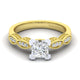 14K White-Yellow Gold Princess Cut Diamond Engagement Ring