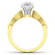 14K White-Yellow Gold Princess Cut Diamond Engagement Ring