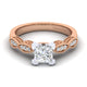 14K White-Rose Gold Princess Cut Diamond Engagement Ring