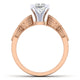14K White-Rose Gold Princess Cut Diamond Engagement Ring