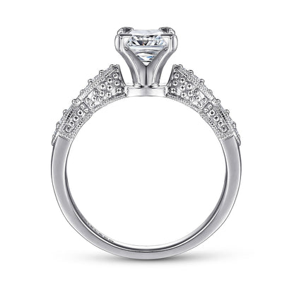 14K White Gold Princess Cut Diamond Engagement Ring