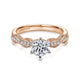 14K White-Rose Gold Round Diamond Engagement Ring