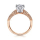 14K White-Rose Gold Round Diamond Engagement Ring