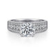 14K White Gold Round Wide Band Diamond Channel Set Engagement Ring