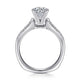 14K White Gold Round Wide Band Diamond Channel Set Engagement Ring