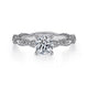 Gabriel & Co. ER4122W44JJ Vintage Inspired 14K White Gold Round Diamond Engagement Ring