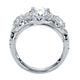 Platinum Round Three Stone Halo Diamond Engagement Ring