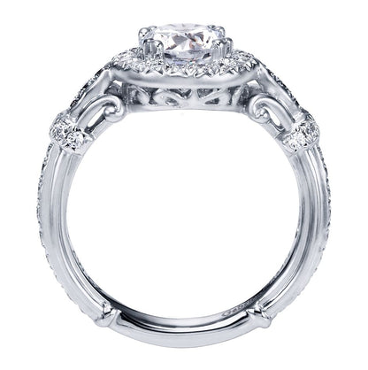 Platinum Round Halo Diamond Engagement Ring