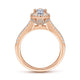 14K Rose Gold Pear Shape Halo Diamond Engagement Ring