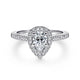 Platinum Pear Shape Halo Diamond Engagement Ring
