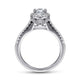 14K White Gold Pear Shape Halo Diamond Engagement Ring