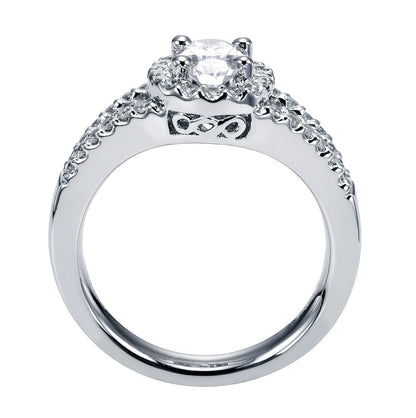 Platinum Oval Halo Diamond Engagement Ring