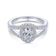 14K White Gold Oval Halo Diamond Engagement Ring