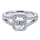Platinum Emerald Halo Diamond Engagement Ring