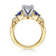 14K White-Yellow Gold Round Five Stone Sapphire and Diamond Engagement Ring