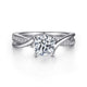 14K White Gold Round Bypass Diamond Engagement Ring