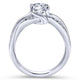 18K White Gold Round Bypass Diamond Engagement Ring