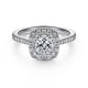 Gabriel & Co. ER6419C4W44JJ 14K White Gold Cushion Halo Diamond Engagement Ring
