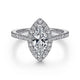 Gabriel & Co. ER6419M4W44JJ 14K White Gold Marquise Halo Diamond Engagement Ring