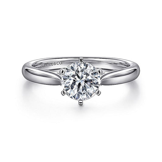 Gabriel & Co. ER6668W44JJ 14K White Gold Round Diamond Engagement Ring