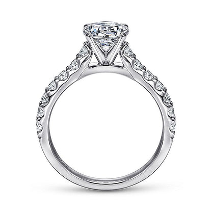Gabriel & Co. ER6703W44JJ 14K White Gold Round Diamond Engagement Ring