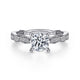 14K White Gold Round Diamond Engagement Ring